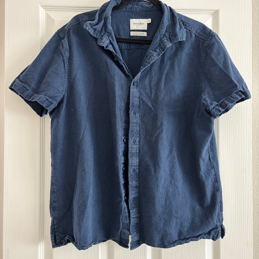 Goodfellow & Co Indigo Short-Sleeve Button-Down Shirt